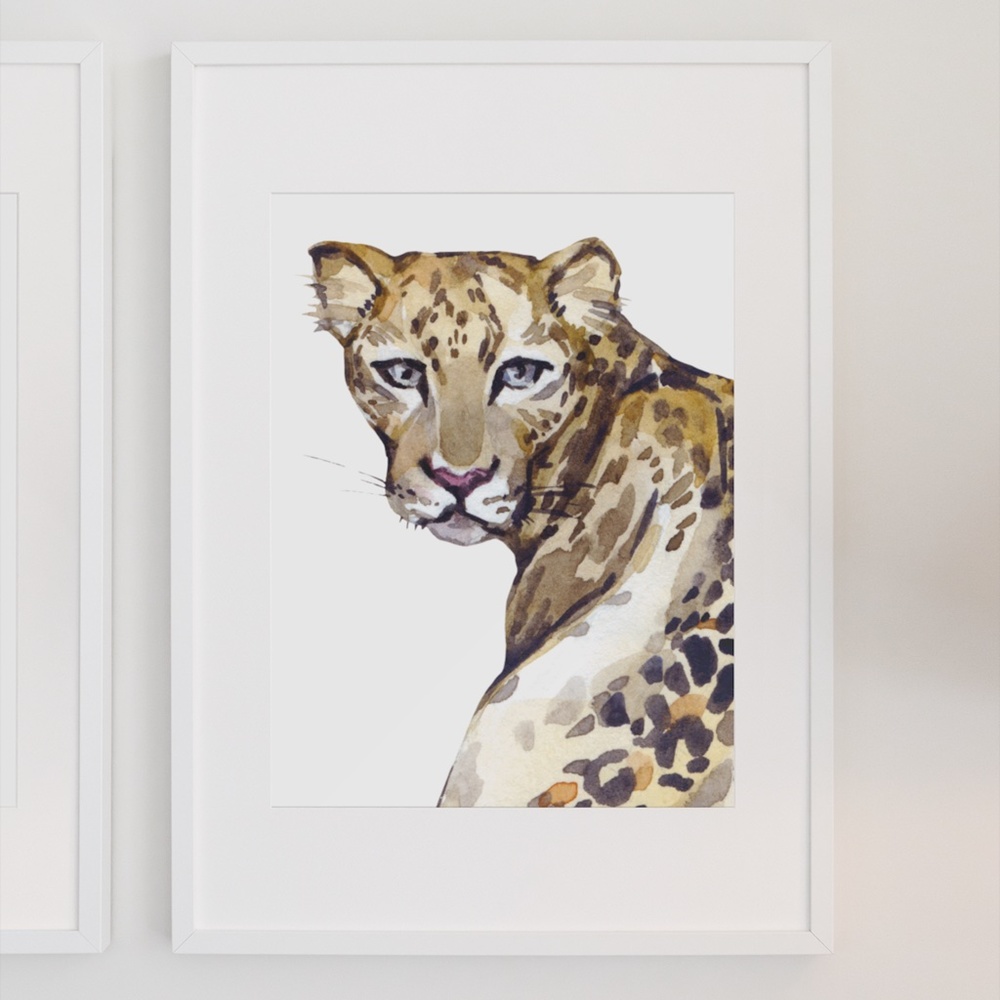 Jaguar Watercolor Wall Art Print Poster Unframed, Leopard Print - Picture 2 of 8